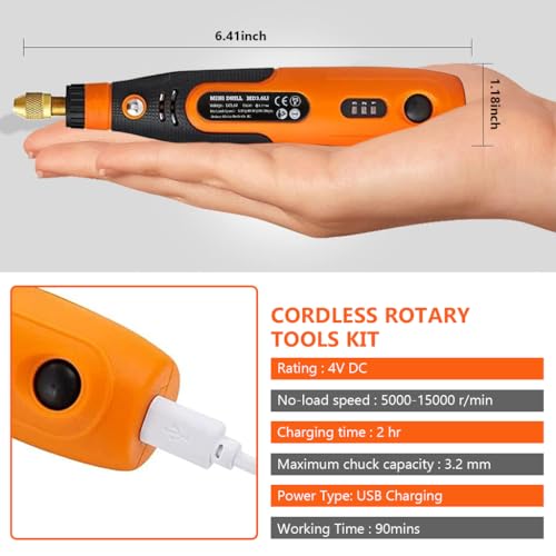 Verilux® 96PCS Mini Kit USB Rechargeable 3 Speed Small Drill for Craft Engraving Polishing Grinding Cleaning Verilux® 96PCS Mini Kit USB Rechargeable 3 Speed Small Drill for Craft Engraving Polishing Grinding Cleaning